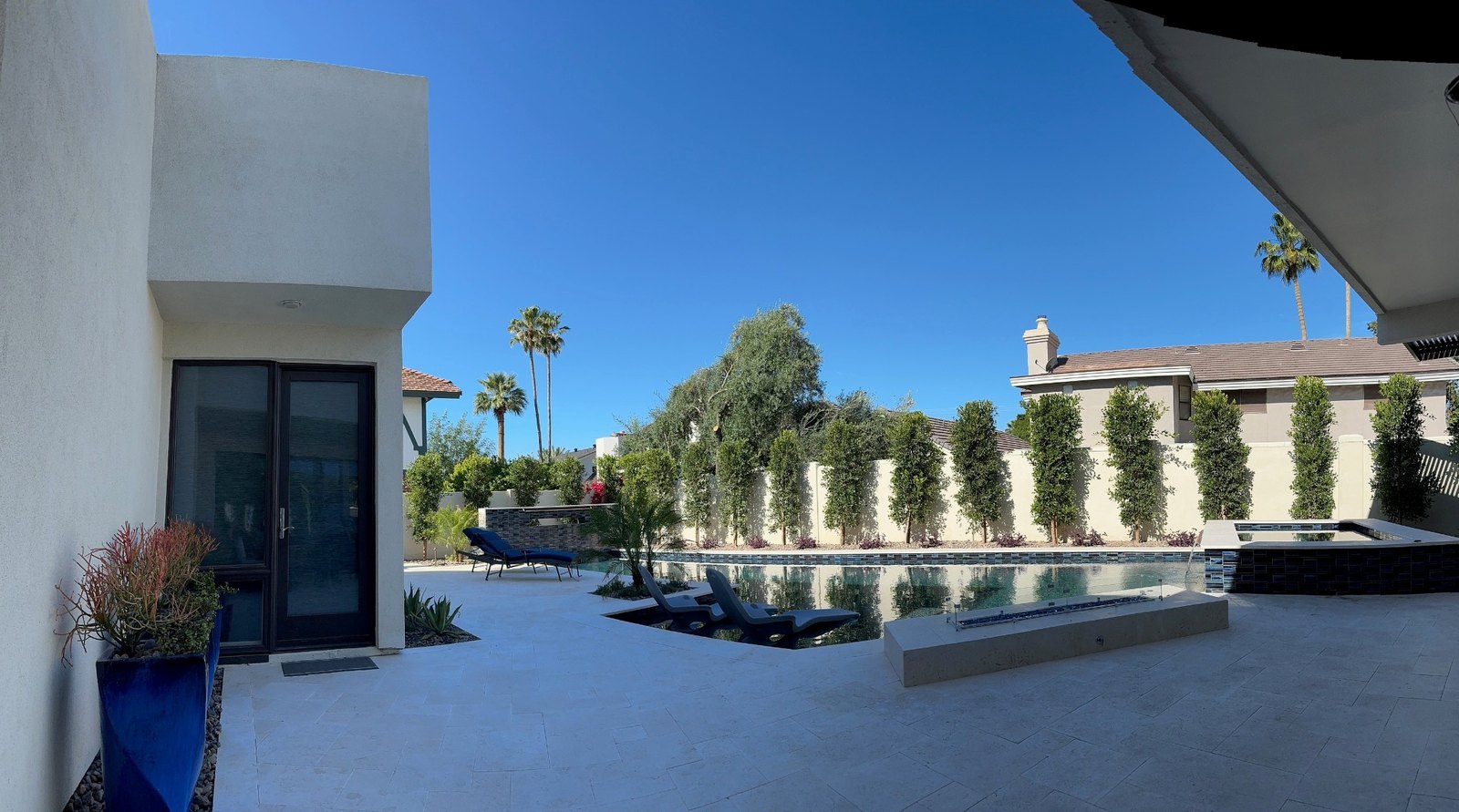 Pool terrace before the shade proposal